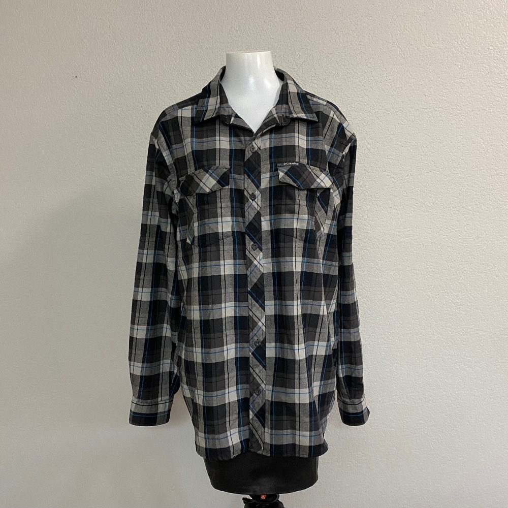 Columbia Omni Wick Plaid Shacket Size Large